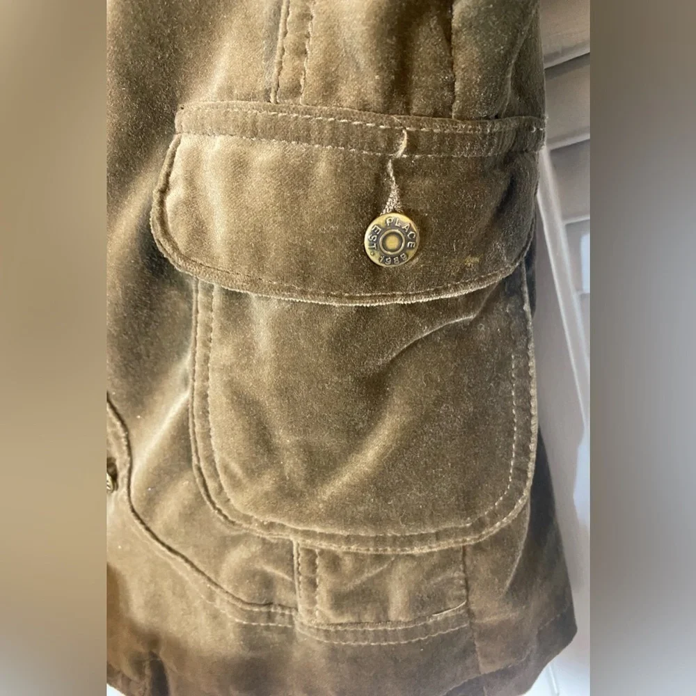 The Children’s Place Jacket Size 14/XL Lined Pockets Hook/Eye Decorative Cuffs